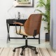 Glitzhome Cream Leatherette Adjustable Swivel Desk Chair/Task Office Chair