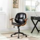 Glitzhome Black Leatherette Adjustable Swivel Desk Chair/Task Office Chair