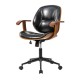 Glitzhome Black Leatherette Adjustable Swivel Desk Chair/Task Office Chair