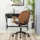 Glitzhome Black Leatherette Adjustable Swivel Desk Chair/Task Office Chair