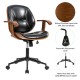 Glitzhome Black Leatherette Adjustable Swivel Desk Chair/Task Office Chair