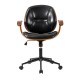 Glitzhome Black Leatherette Adjustable Swivel Desk Chair/Task Office Chair