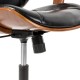 Glitzhome Black Leatherette Adjustable Swivel Desk Chair/Task Office Chair