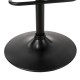 Glitzhome Black Leatherette Gaslift Adjustable Swivwl Bar Stools, Set of 2