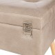 Glitzhome 19.69"L Morandi Light Grey Leathaire Upholstered Storage Stool