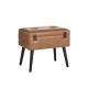 Glitzhome 19.69"L Whiskey Brown Leathaire Upholstered Storage Stool