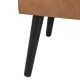 Glitzhome 19.69"L Whiskey Brown Leathaire Upholstered Storage Stool