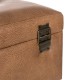 Glitzhome 19.69"L Whiskey Brown Leathaire Upholstered Storage Stool