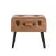 Glitzhome 19.69"L Whiskey Brown Leathaire Upholstered Storage Stool