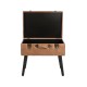 Glitzhome 19.69"L Whiskey Brown Leathaire Upholstered Storage Stool