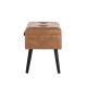 Glitzhome 19.69"L Whiskey Brown Leathaire Upholstered Storage Stool