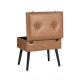 Glitzhome 19.69"L Whiskey Brown Leathaire Upholstered Storage Stool