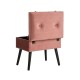 Glitzhome 19.69"L Pink Clay Velvet Upholstered Storage Stool