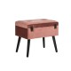 Glitzhome 19.69"L Pink Clay Velvet Upholstered Storage Stool