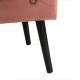 Glitzhome 19.69"L Pink Clay Velvet Upholstered Storage Stool