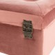 Glitzhome 19.69"L Pink Clay Velvet Upholstered Storage Stool