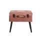 Glitzhome 19.69"L Pink Clay Velvet Upholstered Storage Stool