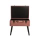 Glitzhome 19.69"L Pink Clay Velvet Upholstered Storage Stool