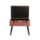 Glitzhome 19.69"L Pink Clay Velvet Upholstered Storage Stool