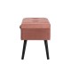 Glitzhome 19.69"L Pink Clay Velvet Upholstered Storage Stool