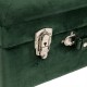 Glitzhome 19.69"L Hunter Green Velvet  Upholstered Storage Stool