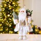 Glitzhome 18"H Christmas Santa Claus Figurine with Golden Coat and Silver Pants Figurine