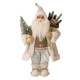 Glitzhome 18"H Christmas Santa Claus Figurine with Golden Coat and Silver Pants Figurine