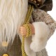 Glitzhome 18"H Christmas Santa Claus Figurine with Golden Coat and Silver Pants Figurine