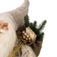 Glitzhome 18"H Christmas Santa Claus Figurine with Golden Coat and Silver Pants Figurine