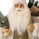 Glitzhome 18"H Christmas Santa Claus Figurine with Golden Coat and Silver Pants Figurine