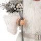 Glitzhome 18"H Christmas Santa Figurine With White Faux Fur Suit