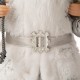 Glitzhome 18"H Christmas Santa Figurine With White Faux Fur Suit