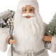 Glitzhome 18"H Christmas Santa Figurine With White Faux Fur Suit