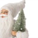 Glitzhome 18"H Christmas Santa Figurine With White Faux Fur Suit