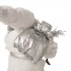 Glitzhome 18"H Christmas Santa Figurine With White Faux Fur Suit