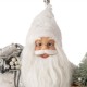 Glitzhome 18"H Christmas Santa Figurine With White Faux Fur Suit