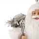 Glitzhome 18"H Christmas Santa Figurine With White Faux Fur Suit