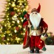 Glitzhome 18"H Christmas Santa Claus Figurine With Traditional Red Velvet Suit