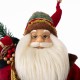 Glitzhome 18"H Christmas Santa Claus Figurine With Traditional Red Velvet Suit
