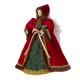 Glitzhome 12"H Christmas Red Velvet Angel Tree Topper