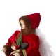 Glitzhome 12"H Christmas Red Velvet Angel Tree Topper