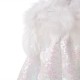 Glitzhome 12"H Christmas Angel Tree Topper With White Faux Fur Dress