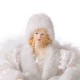 Glitzhome 12"H Christmas Angel Tree Topper With White Faux Fur Dress