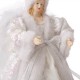 Glitzhome 12"H Christmas Angel Tree Topper With White Faux Fur Dress