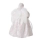 Glitzhome 12"H Christmas Angel Tree Topper With White Faux Fur Dress