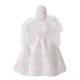 Glitzhome 12"H Christmas Angel Tree Topper With White Faux Fur Dress