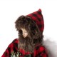 Glitzhome 16"H Christmas Red Plaid Angel Tree Topper