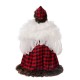 Glitzhome 16"H Christmas Red Plaid Angel Tree Topper