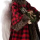 Glitzhome 16"H Christmas Red Plaid Angel Tree Topper