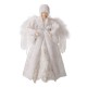 Glitzhome 16"H Christmas Angel Tree Topper With White Faux Fur Dress